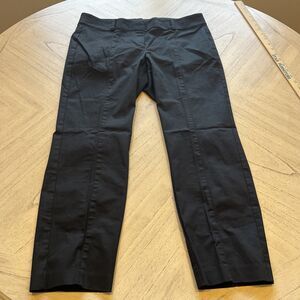 Ann Taylor 10 Carnegie Crop Black Cotton Spandex Low Rise Flat Front Womens